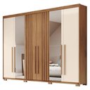 Ver imagem 4 de Guarda Roupa Casal Ambiente Norton 6 Portas Nature Off White com Espelho - Henn