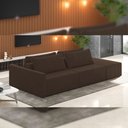 Ver imagem 2 de Sofá Ilha Modular para Sala 232cm com Puff Dublin K01 Veludo Marrom - Lyam Decor