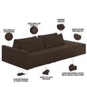 Ver imagem 4 de Sofá Ilha Modular para Sala 232cm com Puff Dublin K01 Veludo Marrom - Lyam Decor