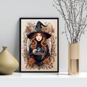 Ver imagem 1 de Quadro Decorativo Cozinha - Bruxa 24x18cm:moldura Branca
