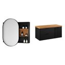 Ver imagem 2 de Conjunto para Banheiro Completo Montado 100% Mdf com Gabinete e Armário Espelheira Bianca 90cm  