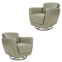 Ver imagem 1 de Kit 2 Poltronas Decorativas Valentina Sala de Estar Giratória Couro Cinza Manchado G40 - Gran Belo