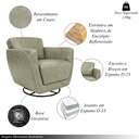 Ver imagem 3 de Kit 2 Poltronas Decorativas Valentina Sala de Estar Giratória Couro Cinza Manchado G40 - Gran Belo