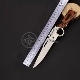 Canivete Carabina com Lanterna Dobrável Aço Inox Sobrevivência Automático Tático - 5