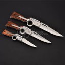 Ver imagem 4 de Canivete Carabina com Lanterna Dobrável Aço Inox Sobrevivência Automático Tático