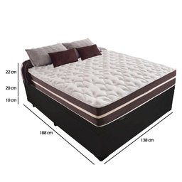 Cama Box Com Baú Casal + Colchão De Molas - Comfort Prime - Classic Superlastic 138cm Preto - 5