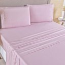 Ver imagem 1 de Jogo de Cama Top Line Casal Queen 4 Peças 180 Fios 100% Poliéster - Rosê