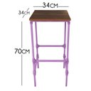 Ver imagem 2 de Banqueta Reforçada de Ferro para Mesas Altas e espaços modernos Libertas Rosas Artesanato Banqueta S