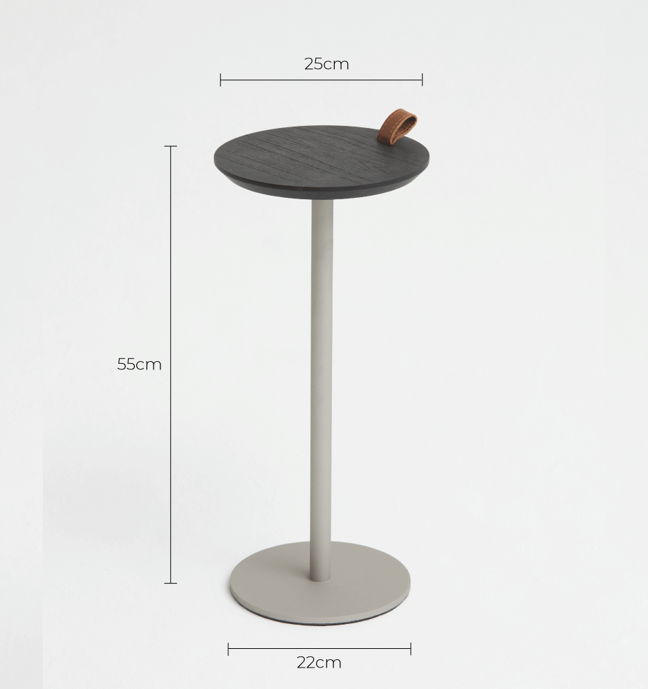 Mesa de Apoio Halter - Tampo Ebano - Base Aço Carbono - Altura 55cm - 6