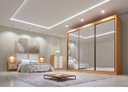 Ver imagem 2 de Guarda Roupa Casal Dubai 3 Portas Espelhadas 6 Gavetas 100% Mdf D Doro Móveis- Cinamomo