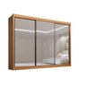 Guarda Roupa Casal Dubai 3 Portas Espelhadas 6 Gavetas 100% Mdf D Doro Móveis- Cinamomo - 1