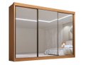 Ver imagem 1 de Guarda Roupa Casal Dubai 3 Portas Espelhadas 6 Gavetas 100% Mdf D Doro Móveis- Cinamomo