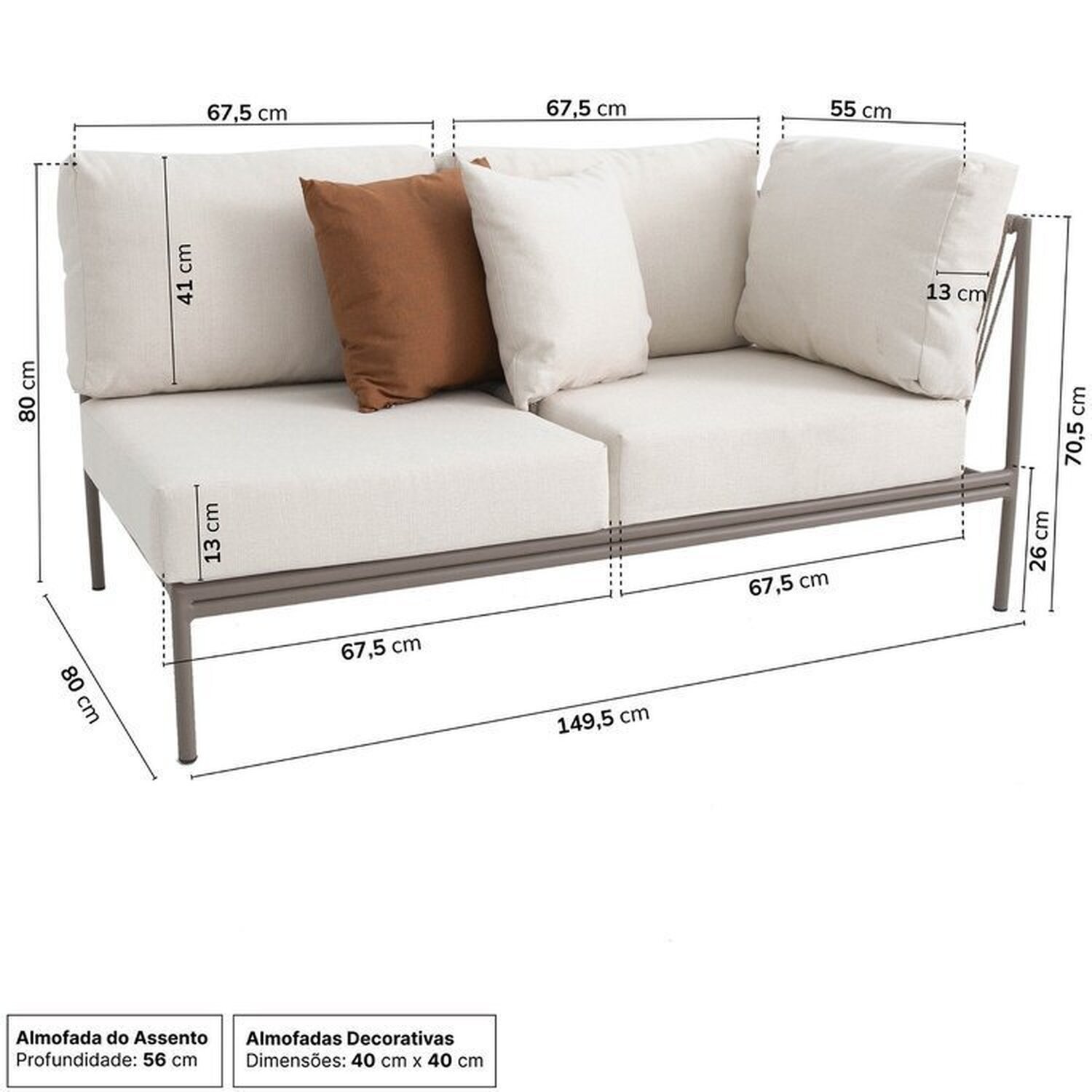 Conjunto Jardim e Varanda 1 Chaise Direita 1 Sofá 1 Puff Refúgio Cabecasa madeiramadeira - 2