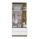 Ver imagem 3 de Guarda Roupa Infantil Labirinto 2 Portas 2 Gavetas MDP Rústico-Branco Móveis Henn