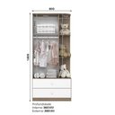 Ver imagem 4 de Guarda Roupa Infantil Labirinto 2 Portas 2 Gavetas MDP Rústico-Branco Móveis Henn