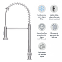 Ver imagem 4 de Torneira Gourmet Bancada Cozinha Escovada Águafria