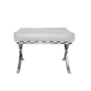 Ver imagem 2 de Banqueta Barcelona Base Cromada Couro Natural Legitimo:branco