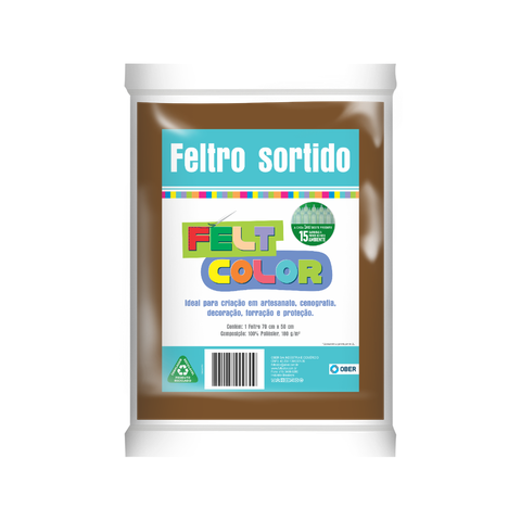 Feltro Feltcolor Liso Caramelo - 70cm X 50cm