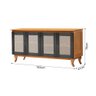 Conjunto Sala de Estar Buffet Aparador Deltan 4p e Rack para Tv Madeira Maciça Preto / Imbuia - 2