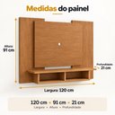 Ver imagem 3 de Painel para TV com Nicho Riviera 1,20m para TV 49 Carvalho Jari