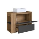 Ver mais imagens de Gabinete de Banheiro Suspenso 80cm Estela com 01 Gavetão, 1 Basculante com Cuba Marrom/Mel/Grafite