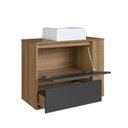 Ver imagem 2 de Gabinete de Banheiro Suspenso 80cm Estela com 01 Gavetão, 1 Basculante com Cuba Marrom/Mel/Grafite