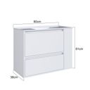 Ver imagem 4 de Gabinete de Banheiro Suspenso 80cm Estela com 01 Gavetão, 1 Basculante com Lavatório