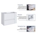 Ver imagem 7 de Gabinete de Banheiro Suspenso 80cm Estela com 01 Gavetão, 1 Basculante com Lavatório Branco