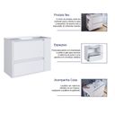 Ver imagem 7 de Gabinete de Banheiro Suspenso 80cm Estela com 01 Gavetão, 1 Basculante com Lavatório