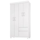 Ver imagem 2 de Guarda Roupa Solteiro 04 Portas Lotus Branco Rosa Demobile