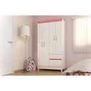 Ver mais imagens de Guarda Roupa Solteiro 04 Portas Lotus Branco Rosa Demobile