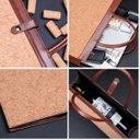 Ver imagem 7 de Bolsa Porta Vinho Maleta Transporte Duas Garrafas Vinho Couro Pu Cortiça Vitino Maleta em Cortiça Po