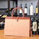 Ver imagem 4 de Bolsa Porta Vinho Maleta Transporte Duas Garrafas Vinho Couro Pu Cortiça Vitino Maleta em Cortiça Po