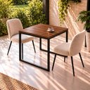 Ver imagem 2 de Mesa de Jantar Reforçada Industrial 70x60cm Tampo Marrom Pés Preto