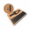 Ver mais imagens de Placa de Banheiro Placas para Banheiro Feminino Masculino:preto - Ela 15x20