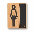 Ver imagem 1 de Placa de Banheiro Placas para Banheiro Feminino Masculino:preto - Ela 15x20