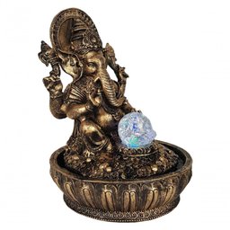 Fonte Água Ganesha Dourada Sala Quarto Jardim Luz Bombinha - 6