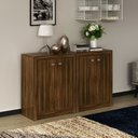 Ver imagem 1 de Kit 2 Balcões ME4103 com 4 Portas e Prateleira 74,5CMX120CM Marrom/Nogal