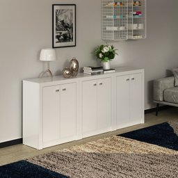 Kit 3 Balcões Me4103 com 6 Portas e Prateleira 74,5cmx180cm - 1