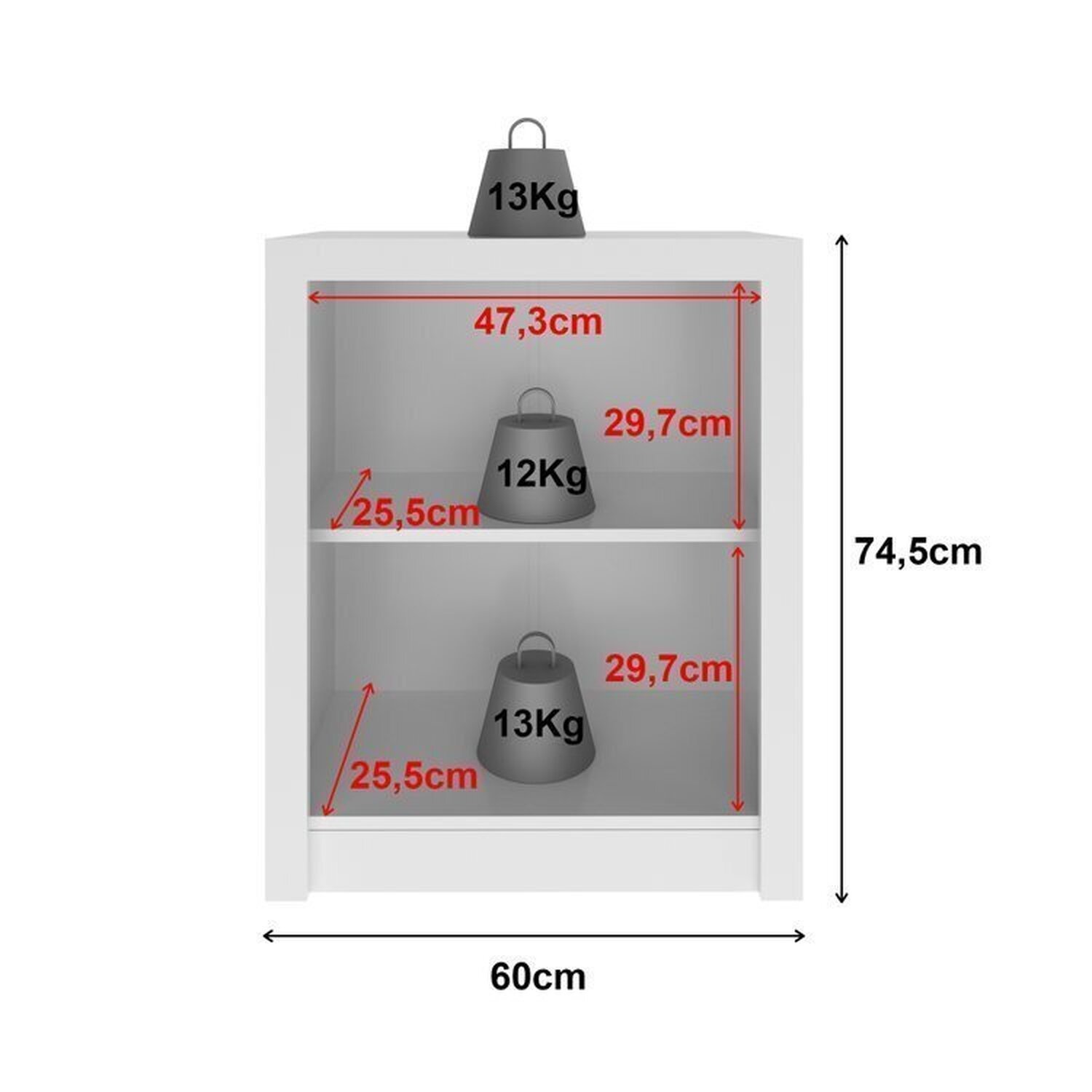 Kit 3 Balcões Me4103 com 6 Portas e Prateleira 74,5cmx180cm - 8