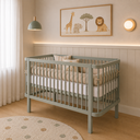 Ver imagem 1 de Berço Americano 2 em 1 Verde Jade | Madeira Maciça | Vira Mini Cama | Certificado Inmetro