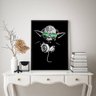Quadro Dj Yoda - Óculos Verde 33x24cm - com Vidro:moldura Branca - 1