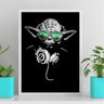 Quadro Dj Yoda - Óculos Verde 33x24cm - com Vidro:moldura Branca - 2
