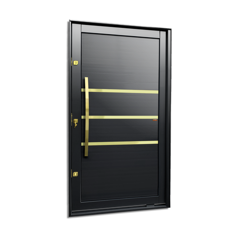 Porta Pivotante Alumínio Lamb.Evolution c/Pux.e.Elite Preto Gold 216x130 Brimak