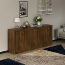 Ver imagem 1 de Kit 3 Balcões ME4103 com 6 Portas e Prateleira 74,5CMX180CM Marrom/Nogal