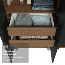 Ver imagem 7 de Guarda-Roupa Solteiro com Pés 4 Portas Batentes Rustic/Preto/Preto Netuno Madesa