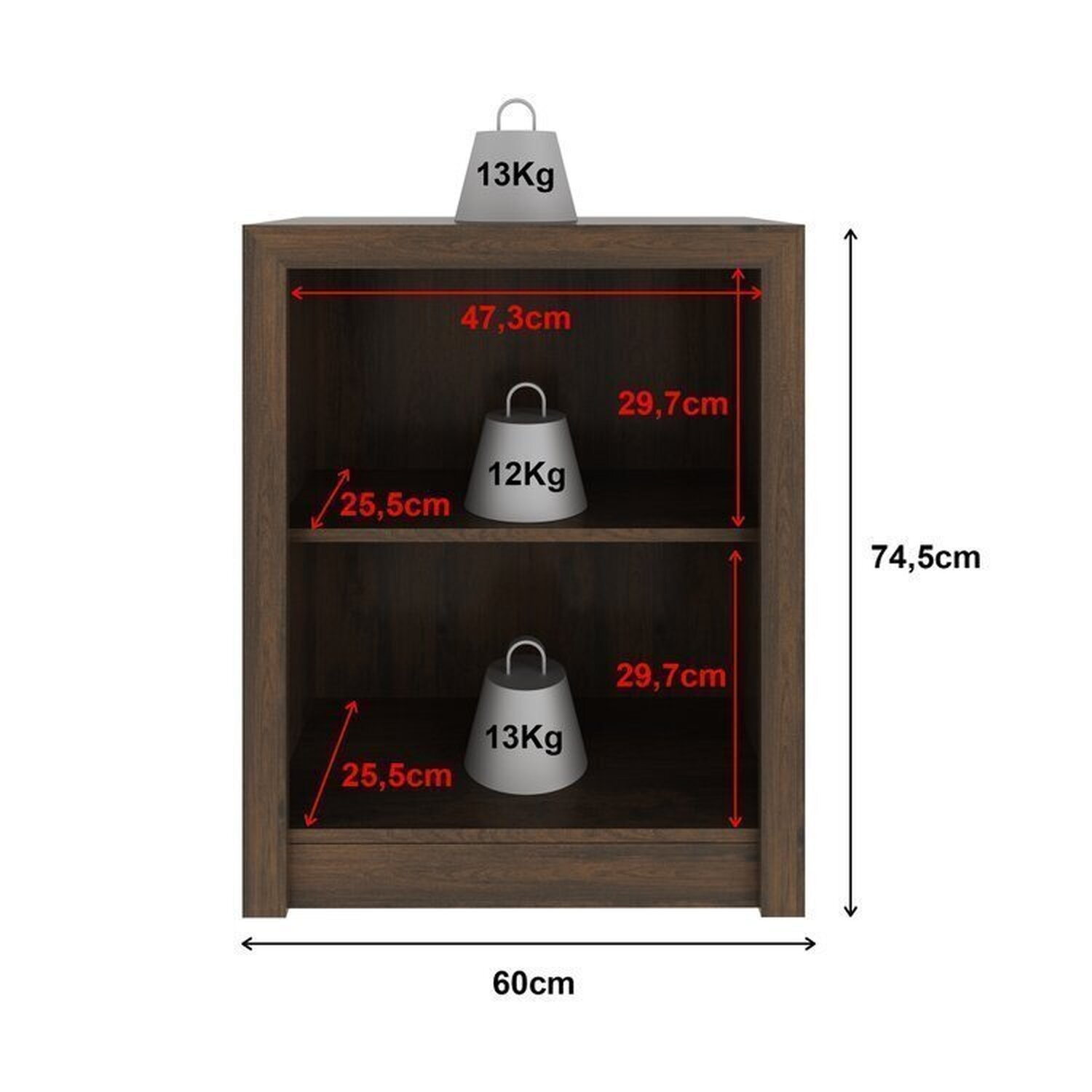 Kit 3 Balcões Me4103 com 6 Portas e Prateleira 74,5cmx180cm - 9