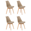 Ver imagem 1 de Kit 4 Cadeiras Design Leda Eames Estofada Wood Fendi