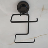 Papeleira Dupla com Ventosa Porta Papel Higiênico Schmitt:Preto Fosco - 6