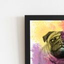 Ver imagem 2 de Quadro Cachorro Cão Pug Tinta Aquarela Moldura 30x40cm